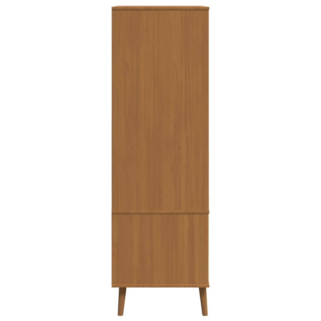 vidaXL Garderoba MOLDE Karmel 90 x 55 x 175 cm Lite drewno sosnowe