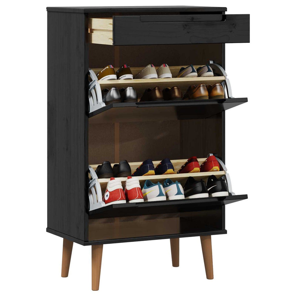 vidaXL Szafka na buty MOLDE 59,5 x 35 x 103 cm Lite drewno sosnowe