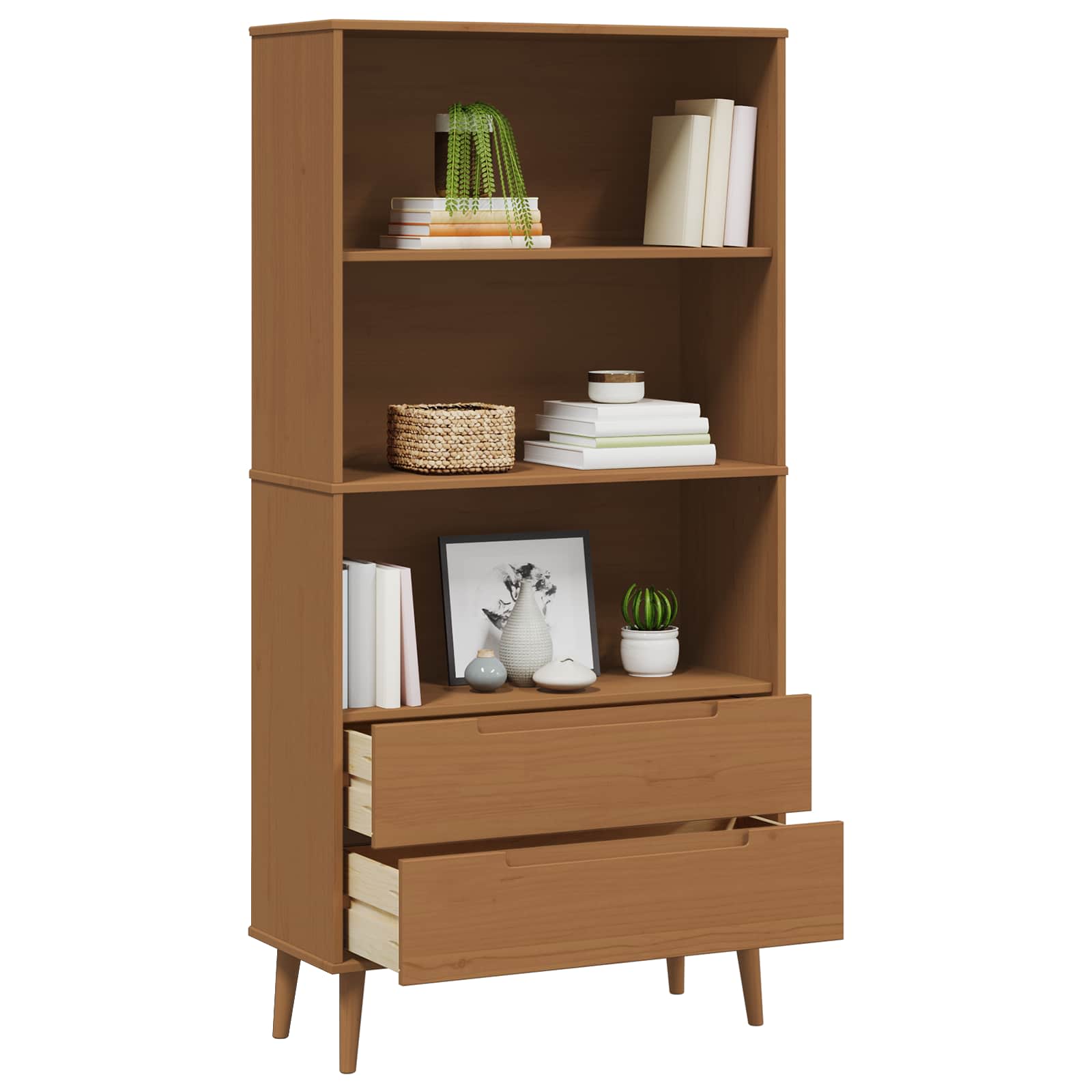 vidaXL Półka na książki MOLDE 85 x 35 x 170,5 cm Lite drewno sosnowe