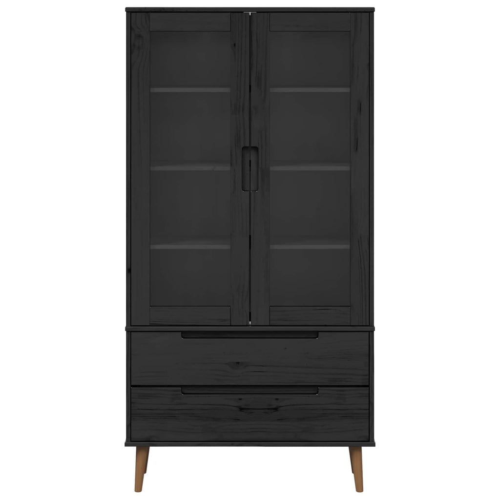 vidaXL Witryna Szklana MOLDE 90 x 35 x 175 cm Lite drewno sosnowe