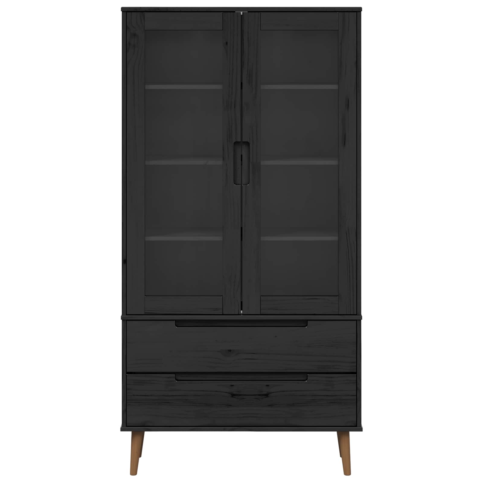 vidaXL Witryna Szklana MOLDE 90 x 35 x 175 cm Lite drewno sosnowe