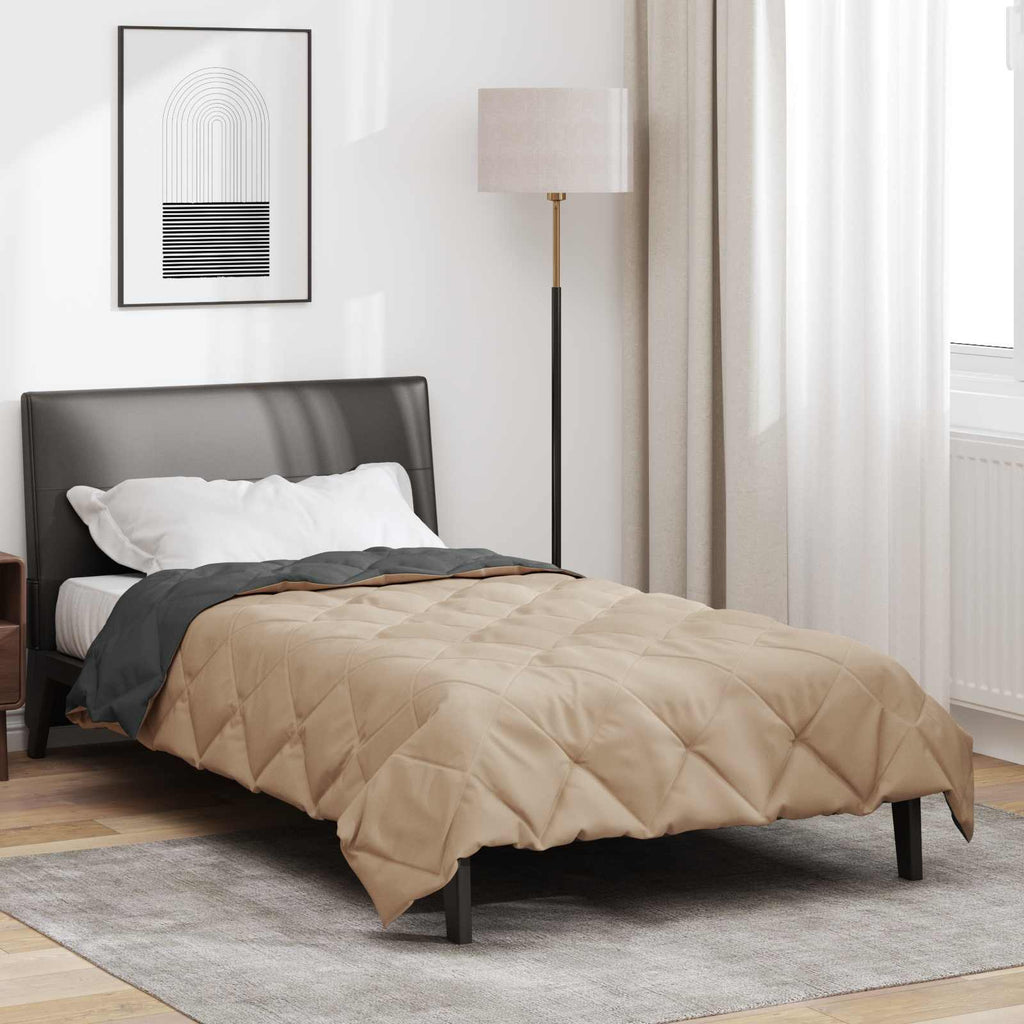 vidaXL Letni Kołdra Antracyt i Taupe 200 x 135 cm Mikrofibra