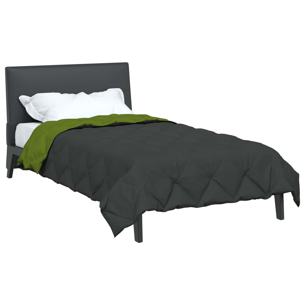 vidaXL Letni Kołdra Zielony i Antracyt 220 x 135 cm Mikrofibra