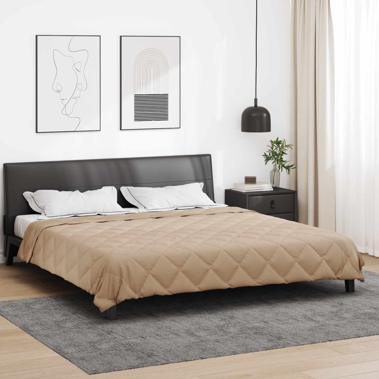 vidaXL Letni Kołdra Ciemnoszary 200 x 200 cm Mikrofibra