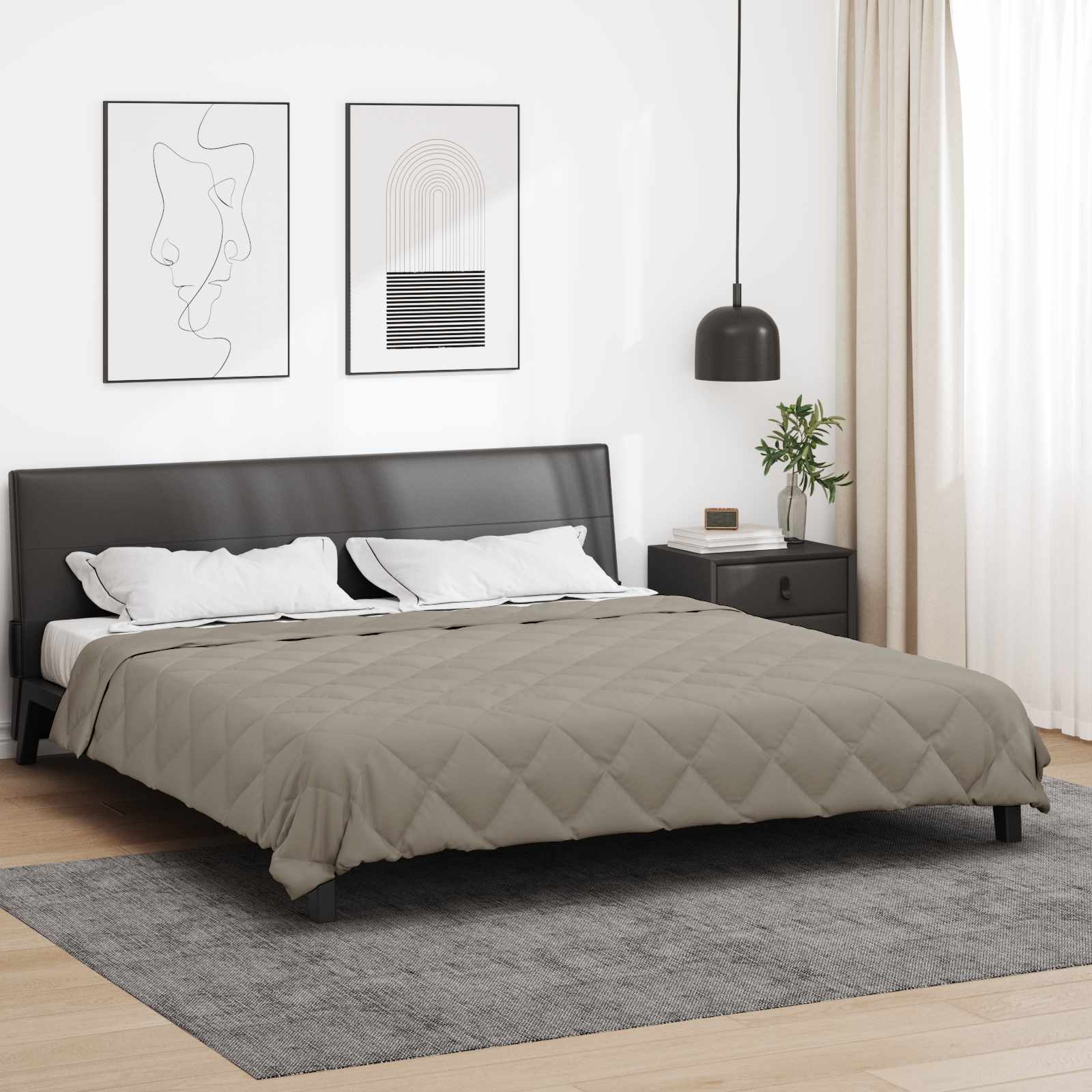 vidaXL Letni Kołdra Jasnoszary 200 x 200 cm Mikrofibra