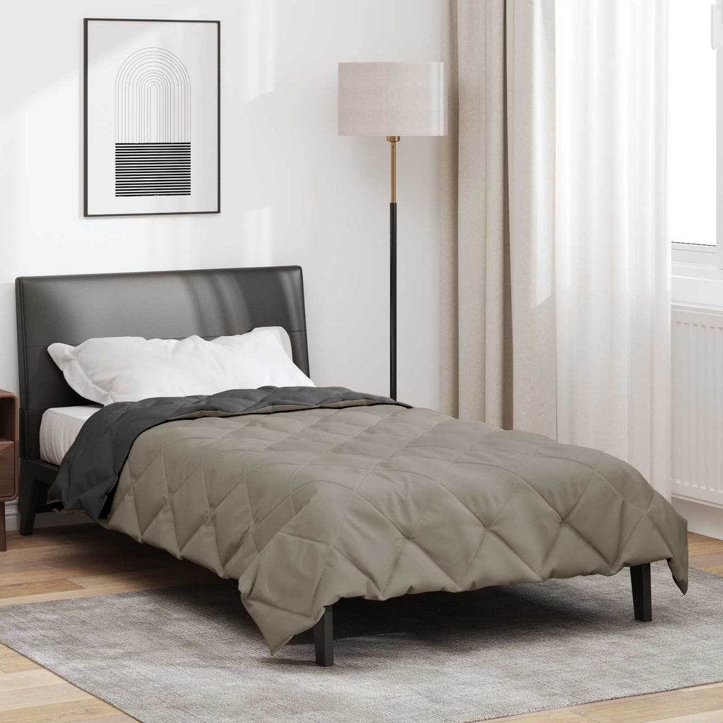 vidaXL Letni Kołdra Jasnoszary i antracytowy 200 x 135 cm Mikrofibra