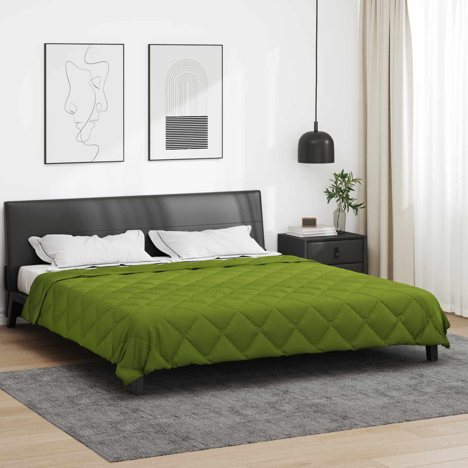 vidaXL Kołdra na cały rok Zielony 220 x 260 cm Mikrofibra