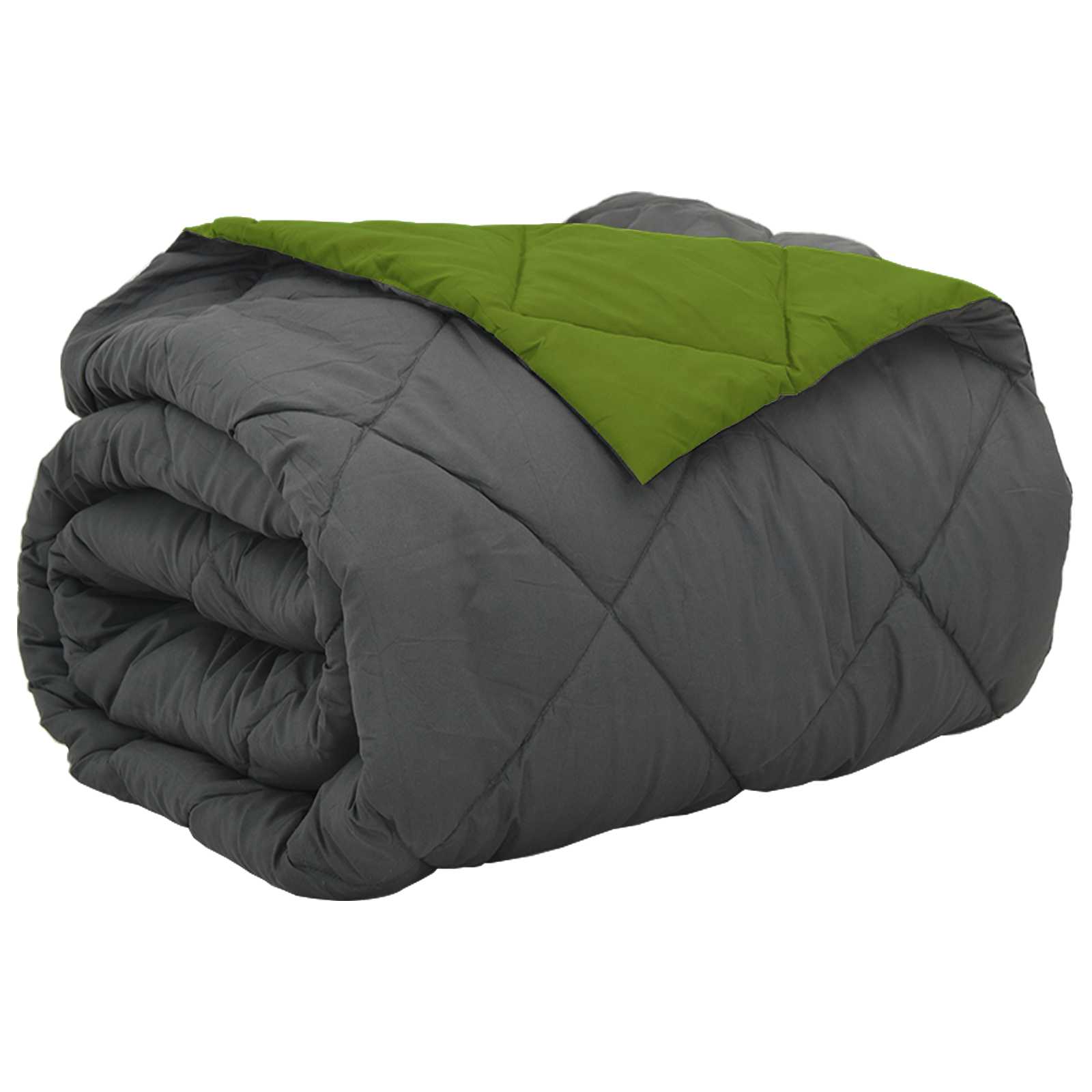 vidaXL Kołdra na cały rok Zielony i Antracyt 200 x 220 cm Mikrofibra