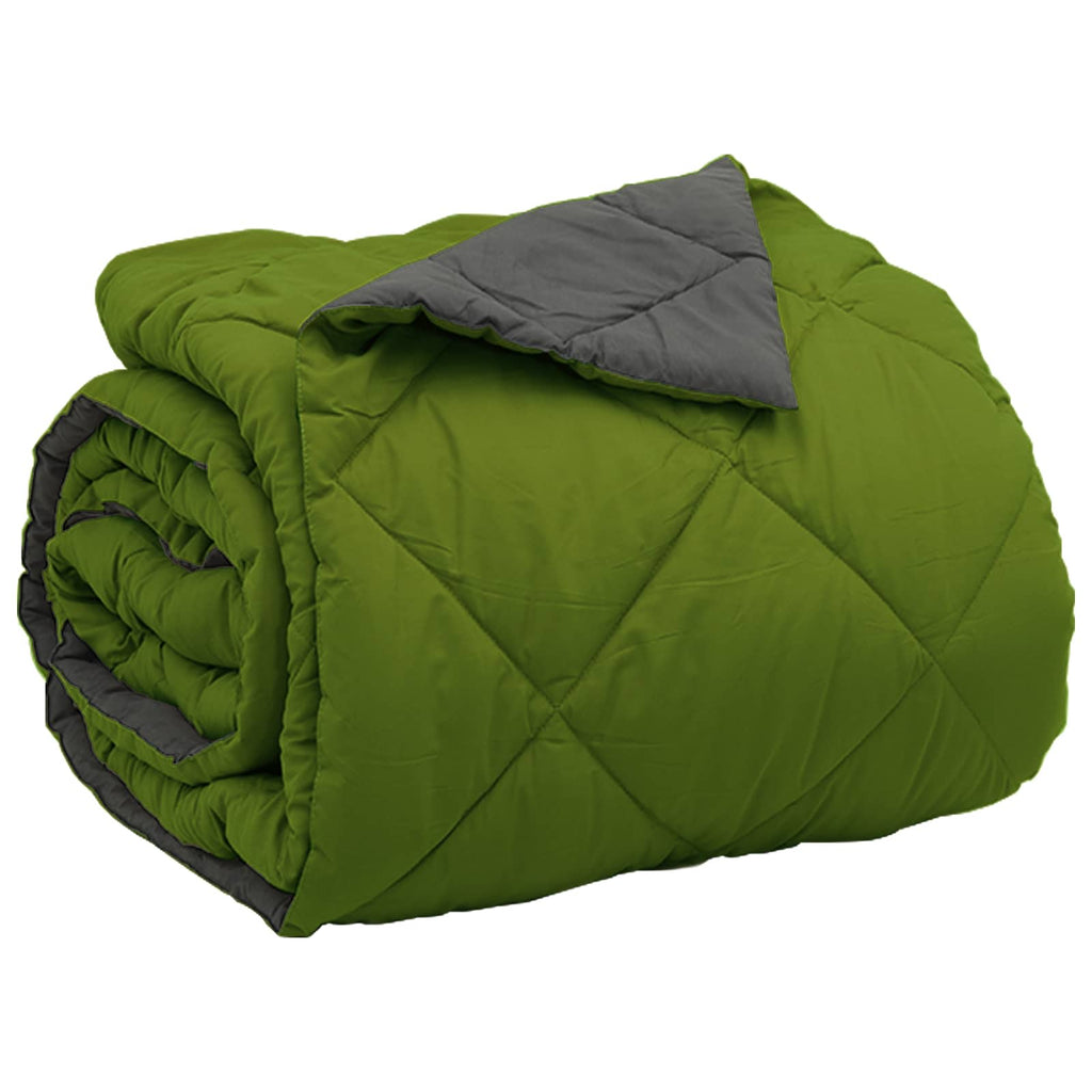 vidaXL Kołdra na cały rok Zielony i Antracyt 200 x 220 cm Mikrofibra