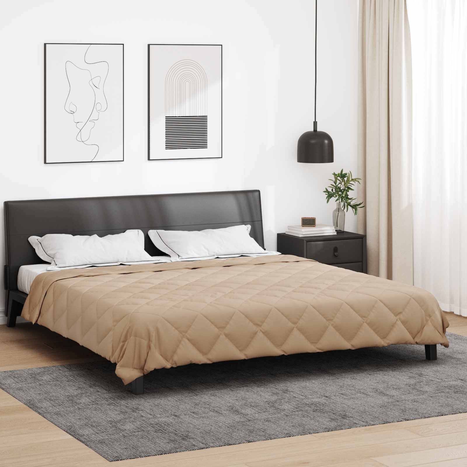 vidaXL Kołdra na cały rok Ciemnoszary 200 x 240 cm Mikrofibra