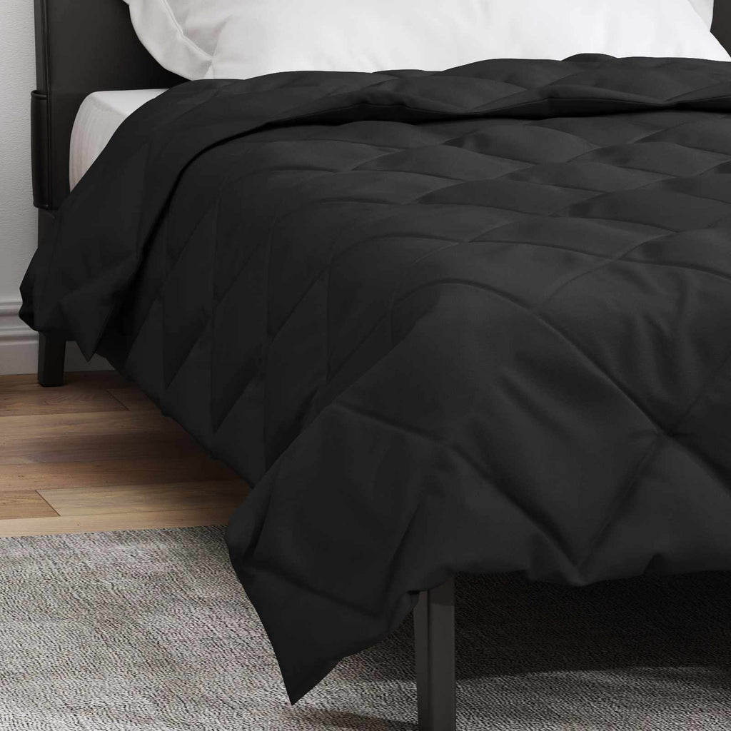 vidaXL Kołdra na cały rok Czarny 140 x 200 cm Mikrofibra