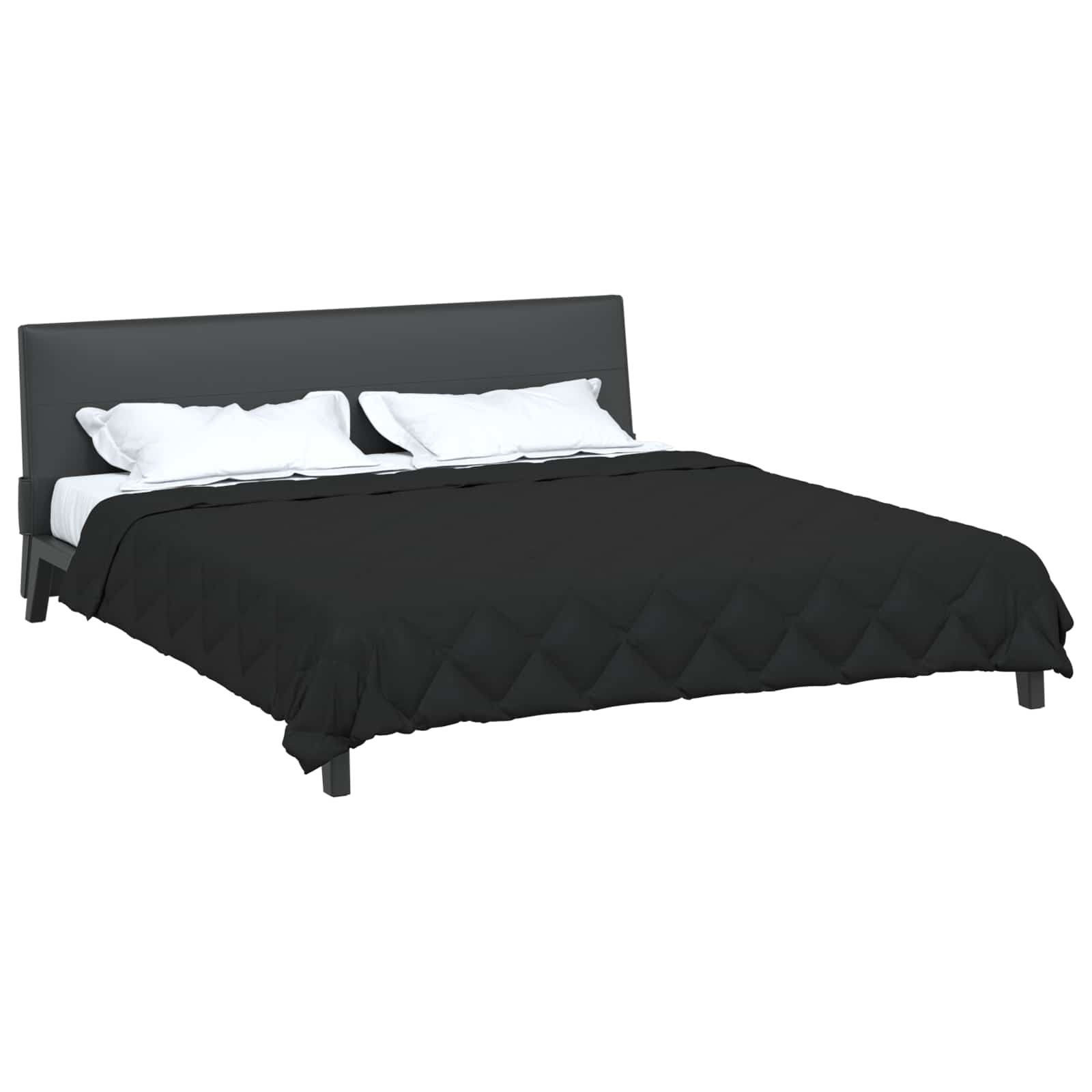 vidaXL Kołdra na cały rok Czarny 200 x 200 cm Mikrofibra
