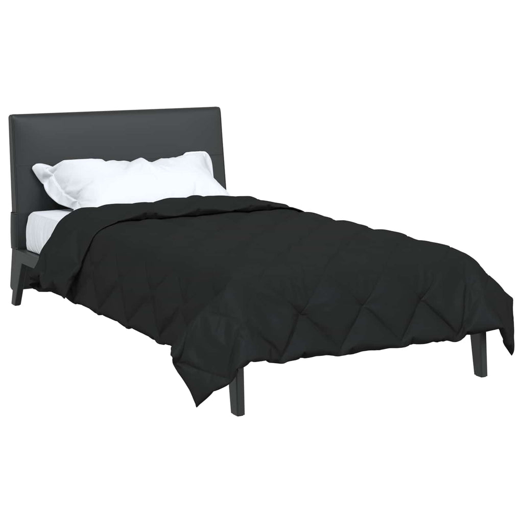 vidaXL Kołdra na cały rok Czarny 140 x 220 cm Mikrofibra