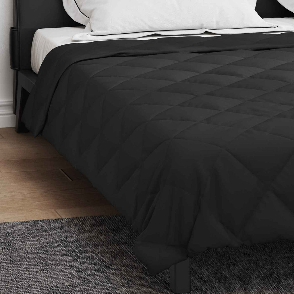 vidaXL Kołdra na cały rok Czarny 200 x 220 cm Mikrofibra