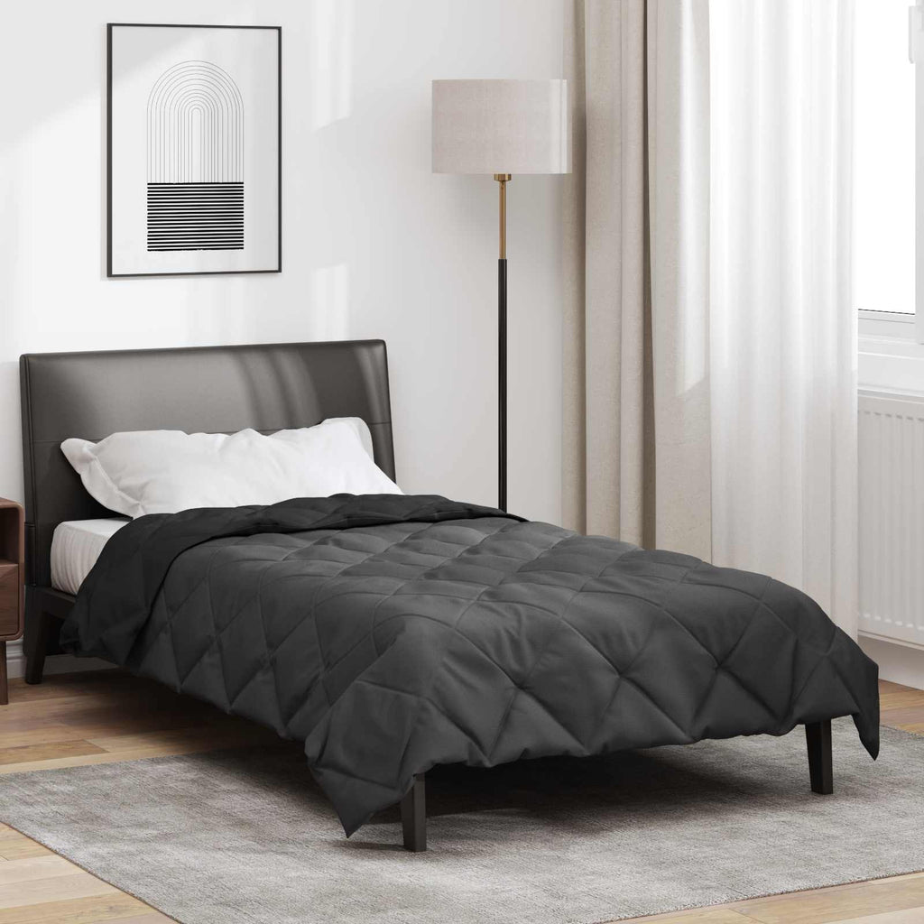 vidaXL Kołdra na cały rok Czarny i antracyt 155 x 200 cm Mikrofibra
