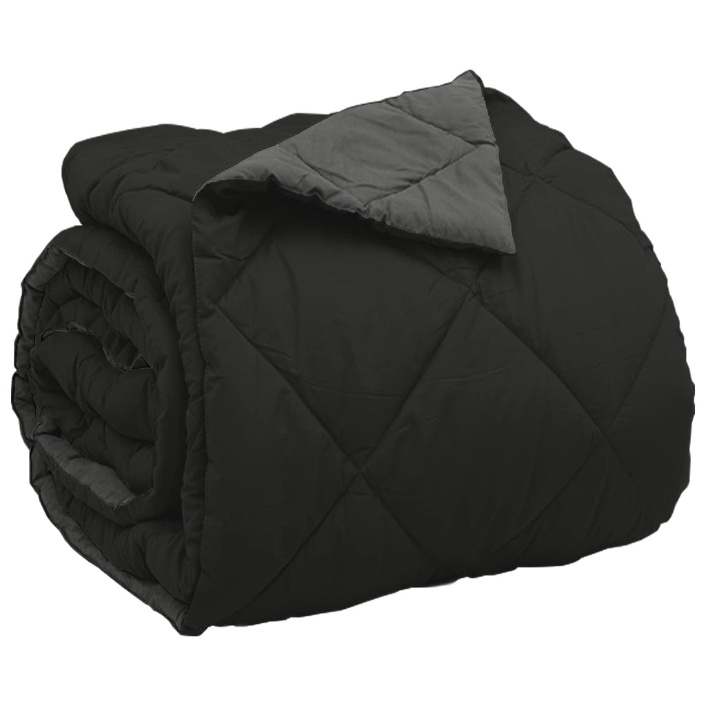 vidaXL Kołdra na cały rok Czarny i antracyt 200 x 240 cm Mikrofibra