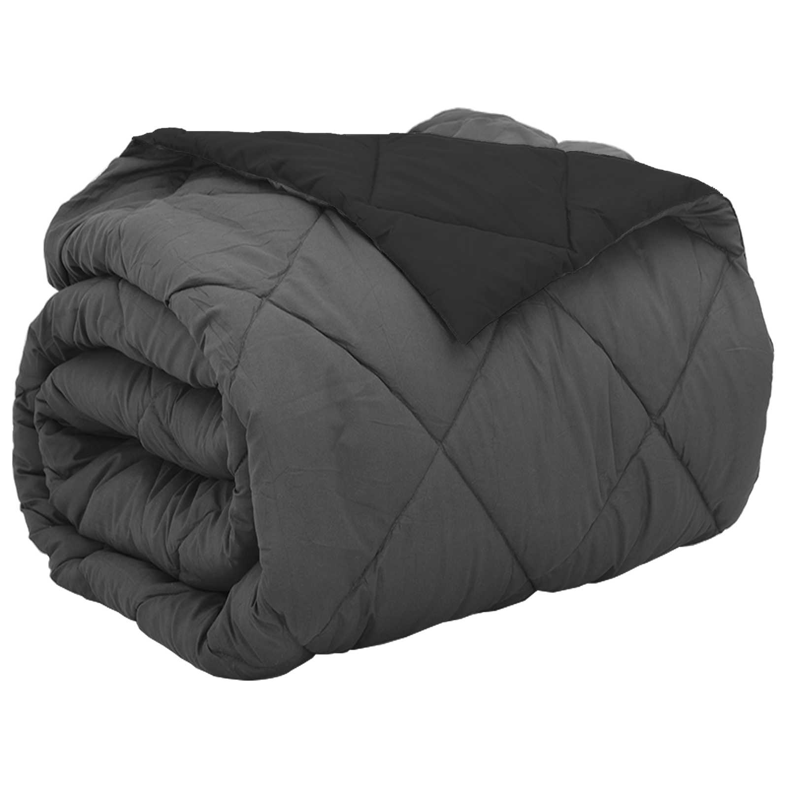 vidaXL Kołdra na cały rok 200 x 220 cm 300 gsm Czarny i antracyt
