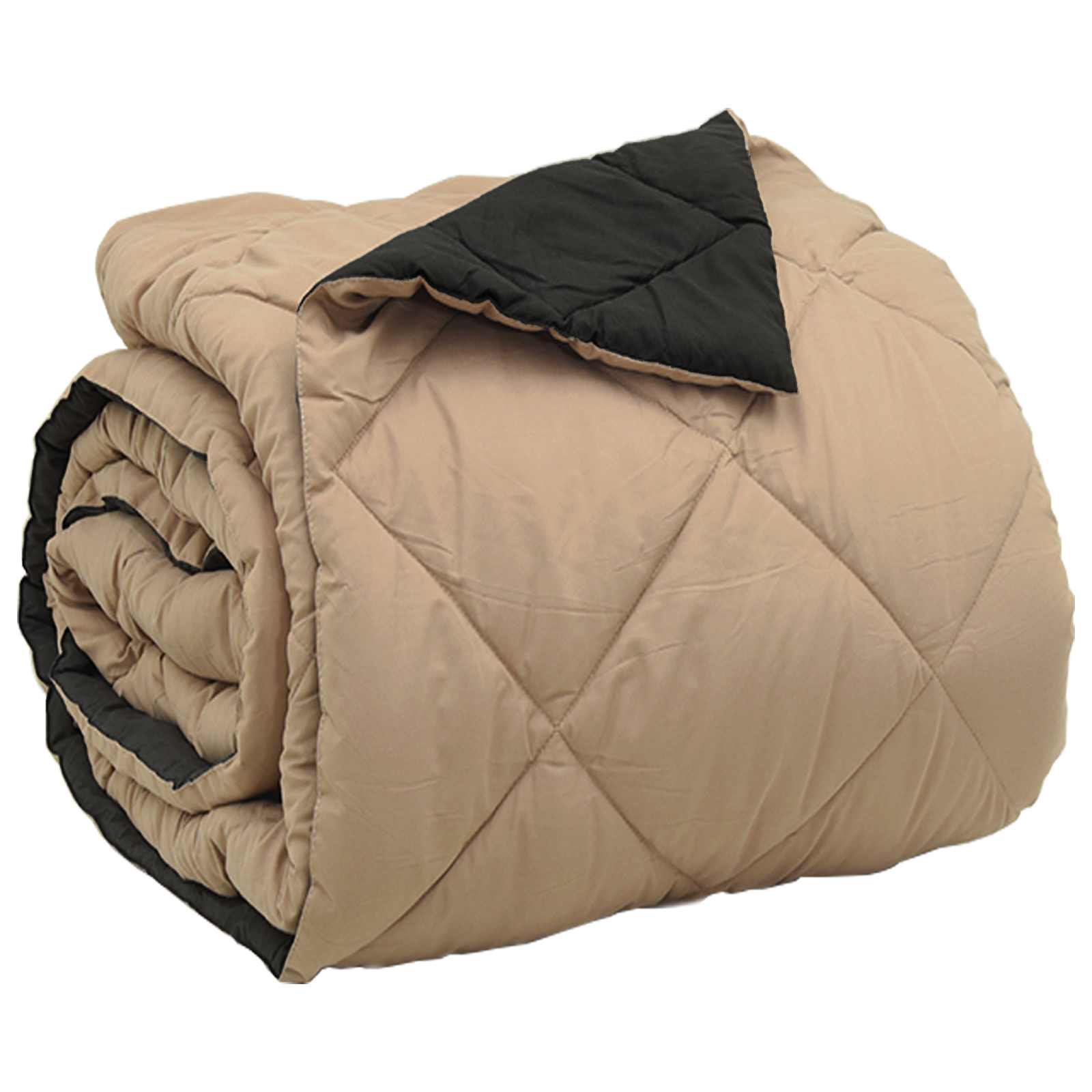 vidaXL Kołdra na cały rok Czarny i Taupe 200 x 200 cm Mikrofibra