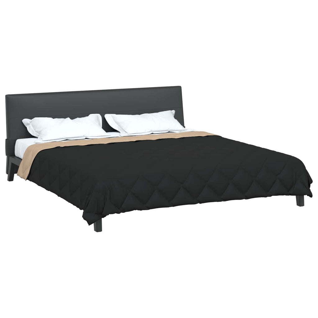 vidaXL Kołdra na cały rok Czarny i Taupe 200 x 240 cm Mikrofibra