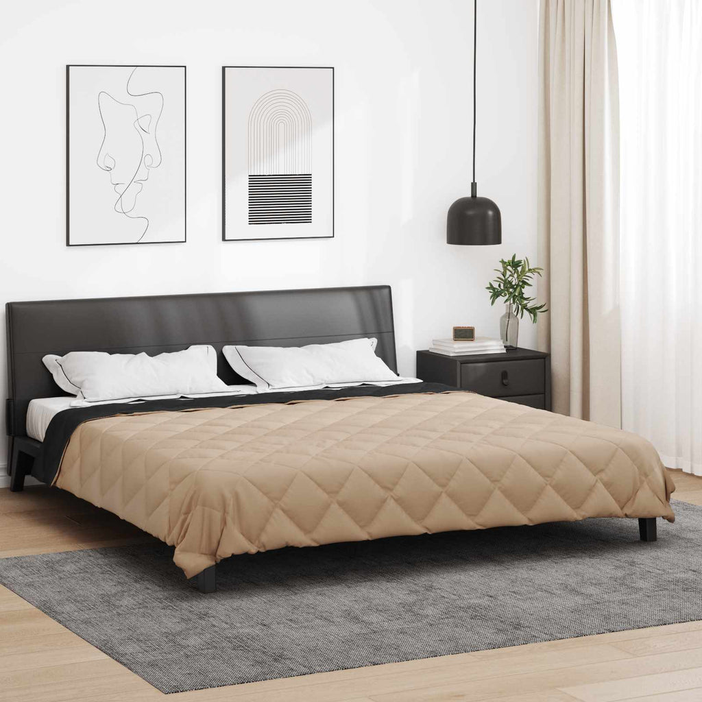 vidaXL Kołdra na cały rok Czarny i Taupe 220 x 240 cm Mikrofibra