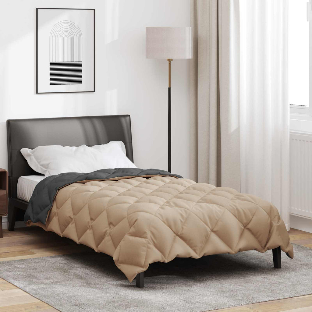 vidaXL Zimowa Kołdra Antracyt i Taupe 140 x 200 cm Mikrofibra