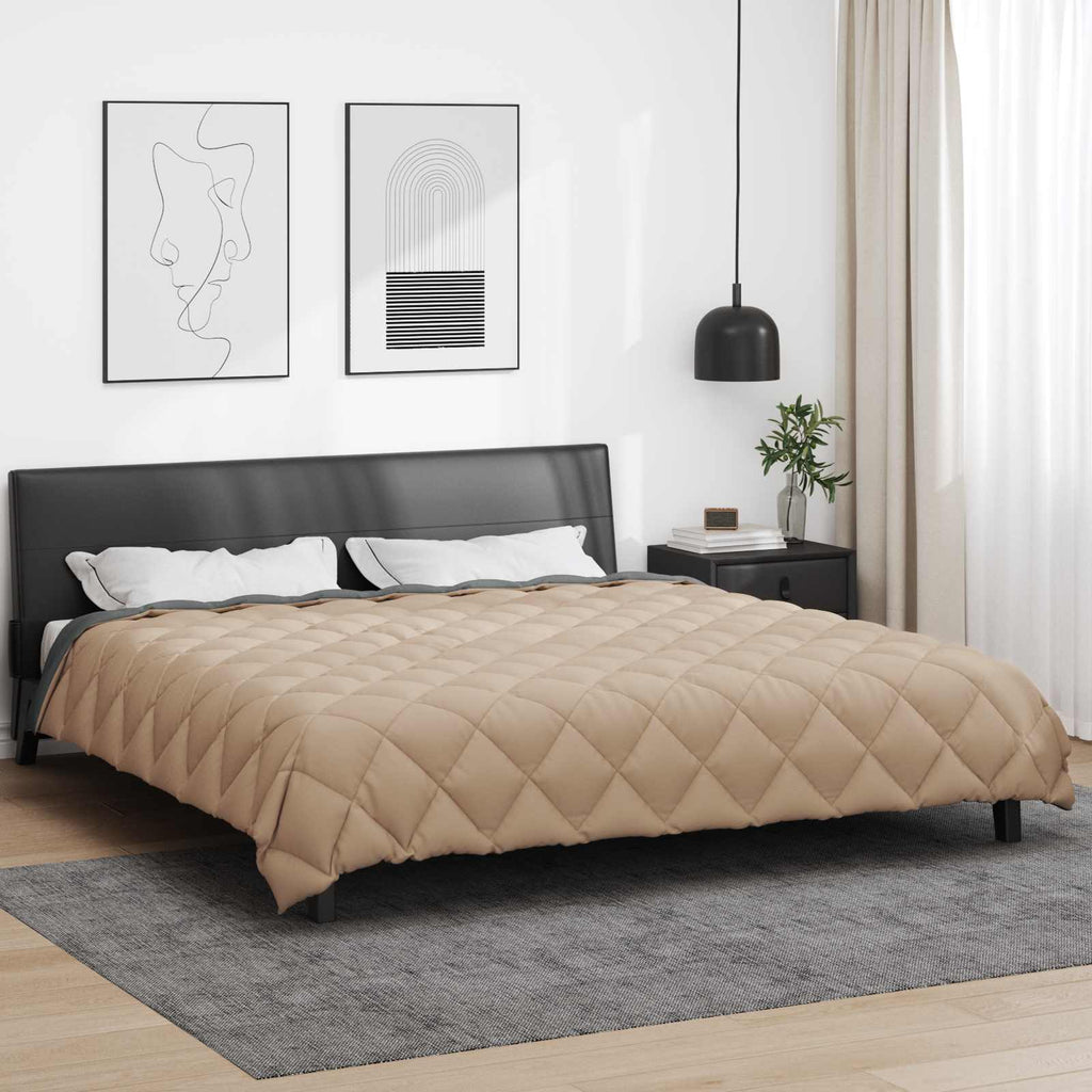 vidaXL Zimowa Kołdra Antracyt i Taupe 220 x 240 cm Mikrofibra