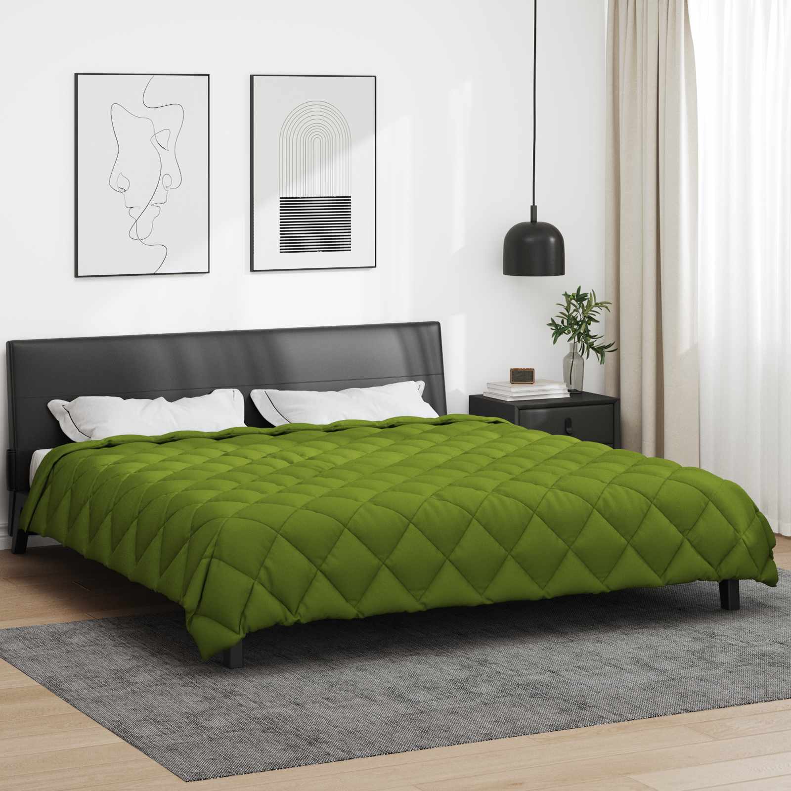 vidaXL Zimowa Kołdra Zielony 220 x 260 cm Mikrofibra