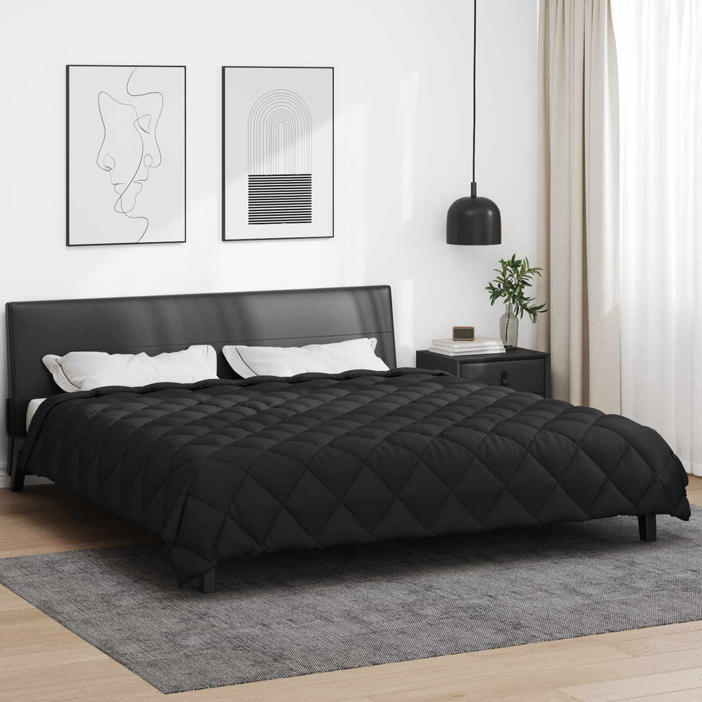 vidaXL Zimowa Kołdra Czarny 200 x 200 cm Mikrofibra