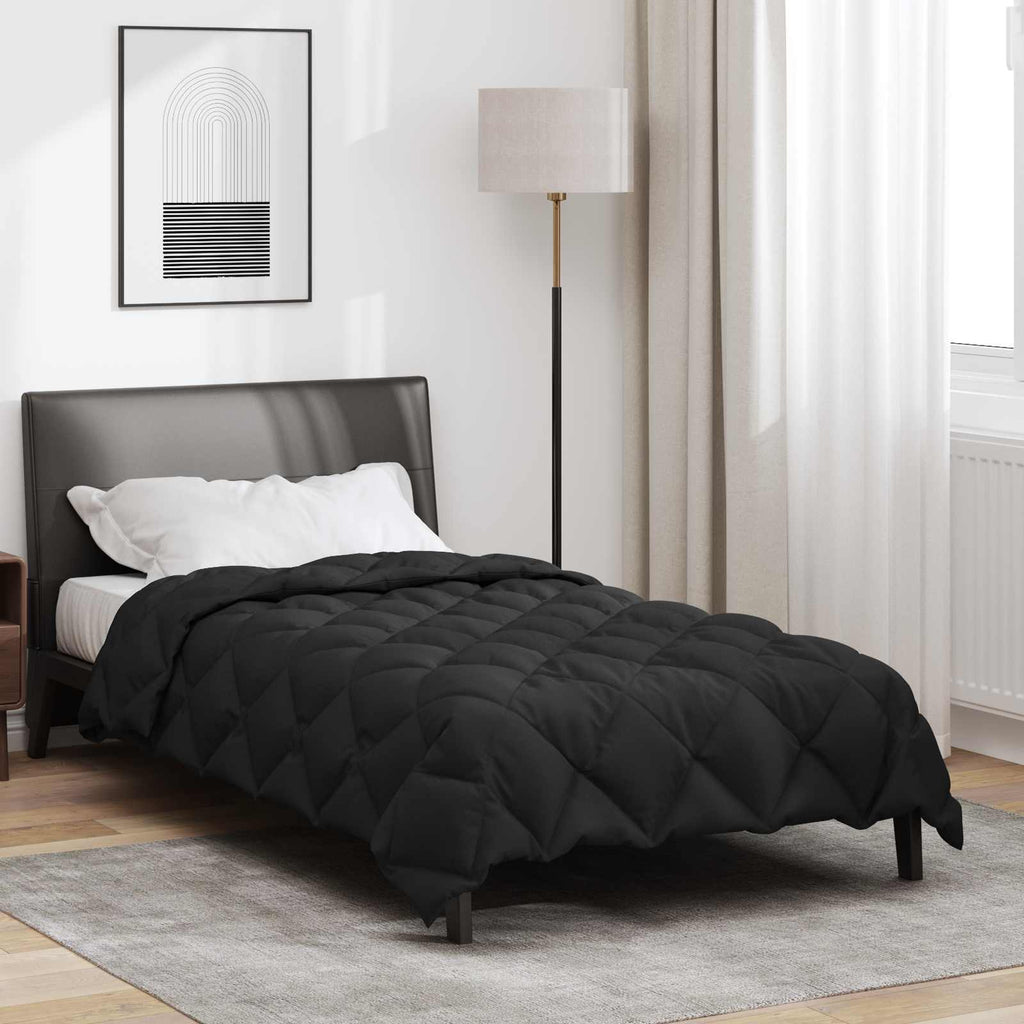 vidaXL Zimowa Kołdra Czarny 140 x 220 cm Mikrofibra