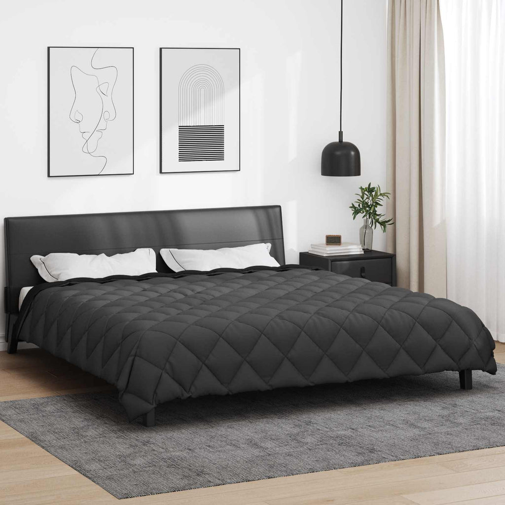 vidaXL Zimowa Kołdra Czarny i antracyt 200 x 220 cm Mikrofibra
