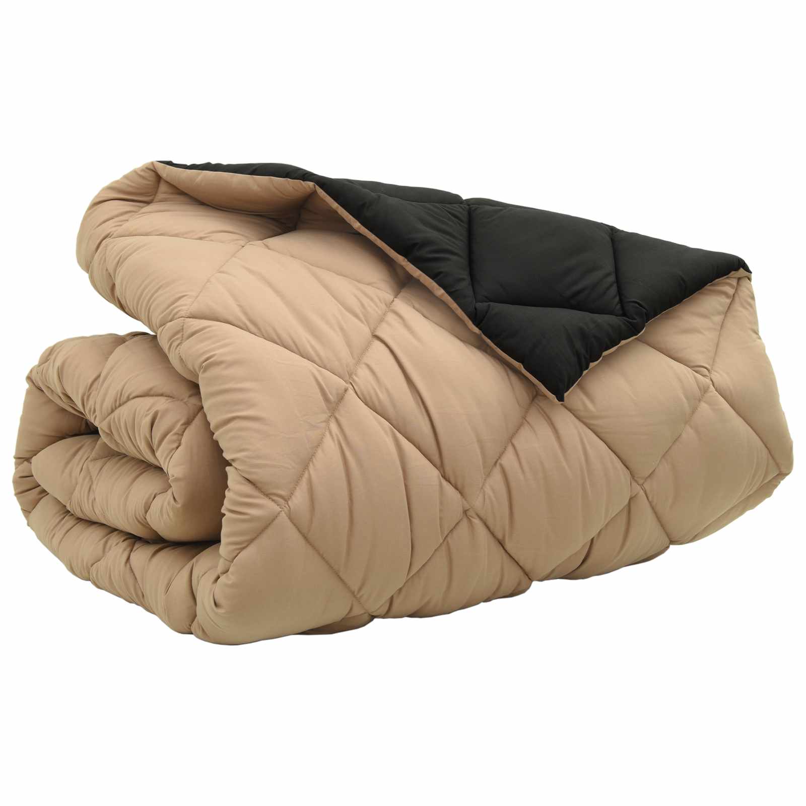 vidaXL Zimowa Kołdra Czarny i Taupe 200 x 200 cm Mikrofibra