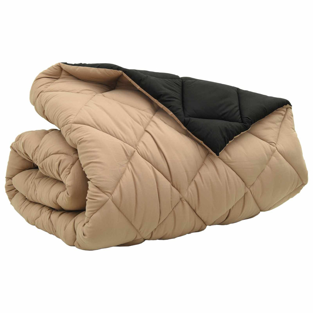 vidaXL Zimowa Kołdra Czarny i Taupe 220 x 240 cm Mikrofibra