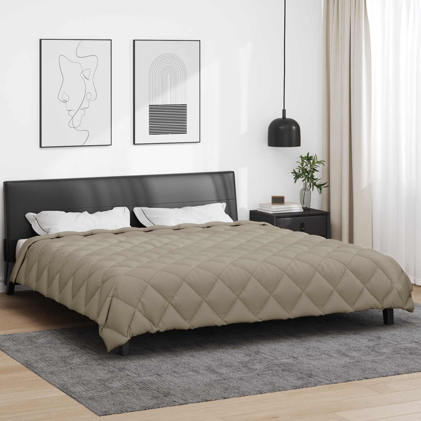 vidaXL Zimowa Kołdra Jasnoszary 220 x 260 cm Mikrofibra