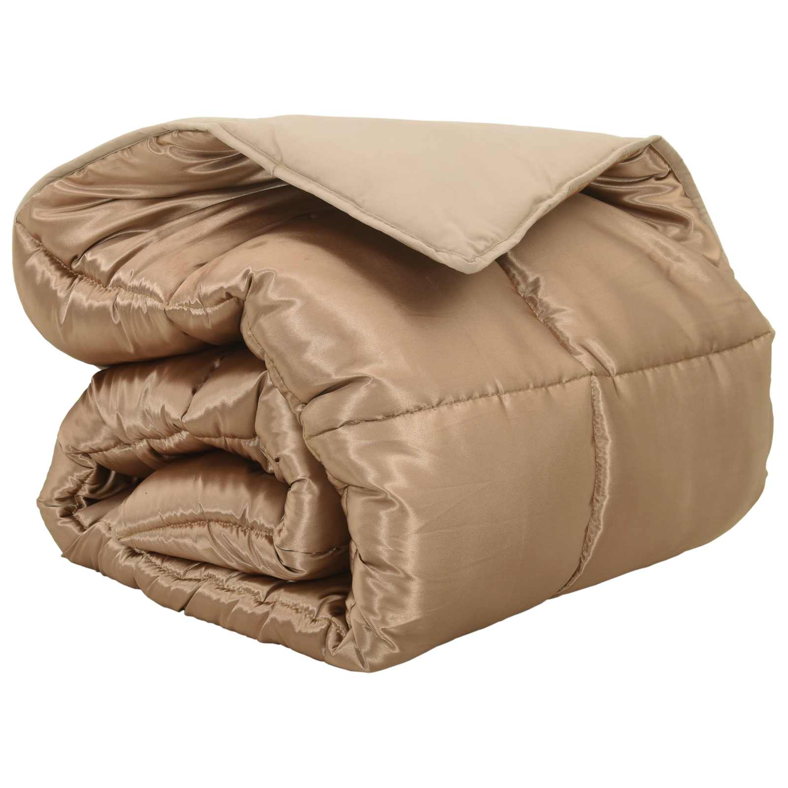 vidaXL Zimowa Kołdra złoty 135 x 220 cm Satyna i Mikrofibra