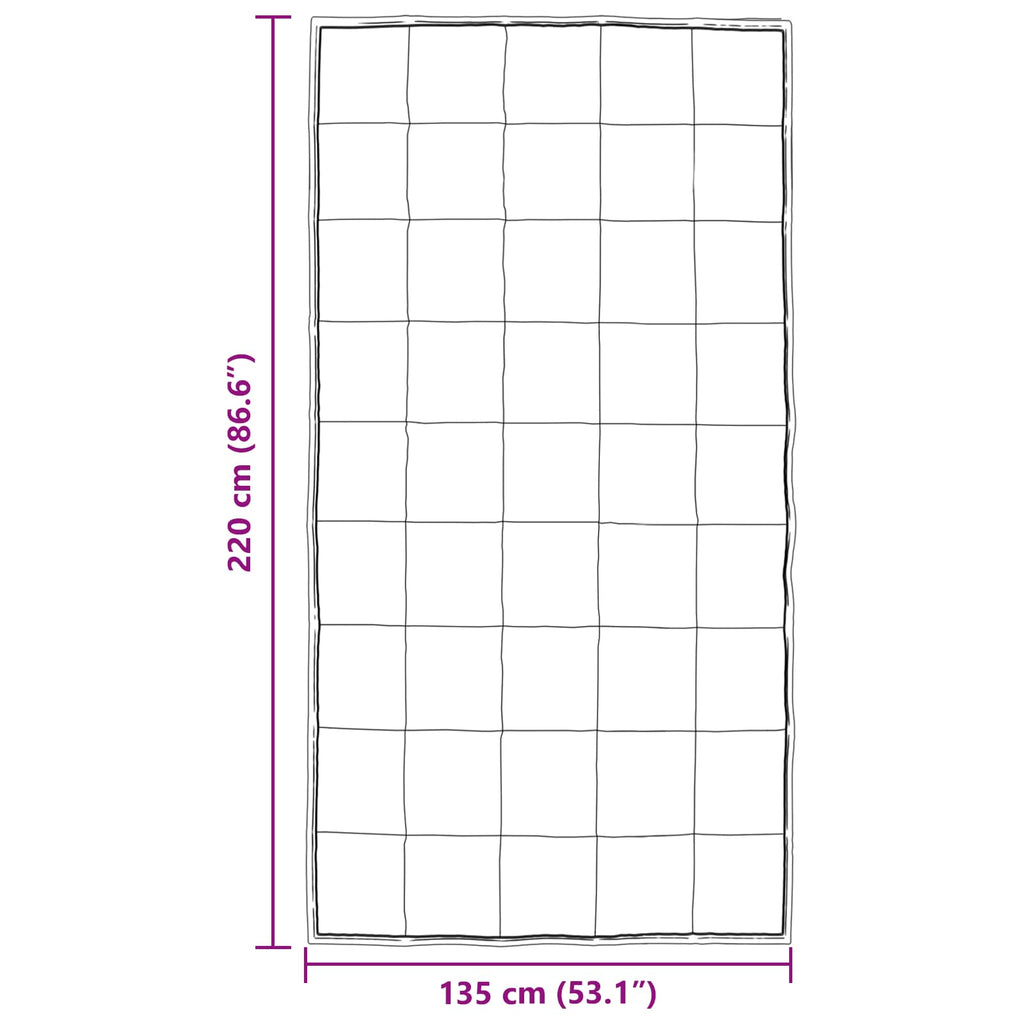 vidaXL Zimowa Kołdra Srebrny 135 x 220 cm Satyna i Mikrofibra