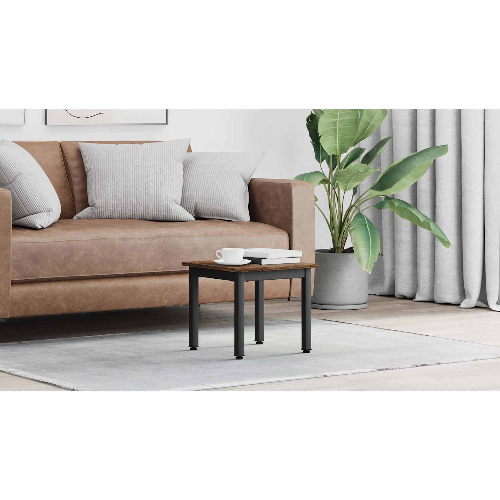 vidaXL Stolik kawowy Dąb dymny 40 x 40 x 36 cm Drewno inżynieryjne