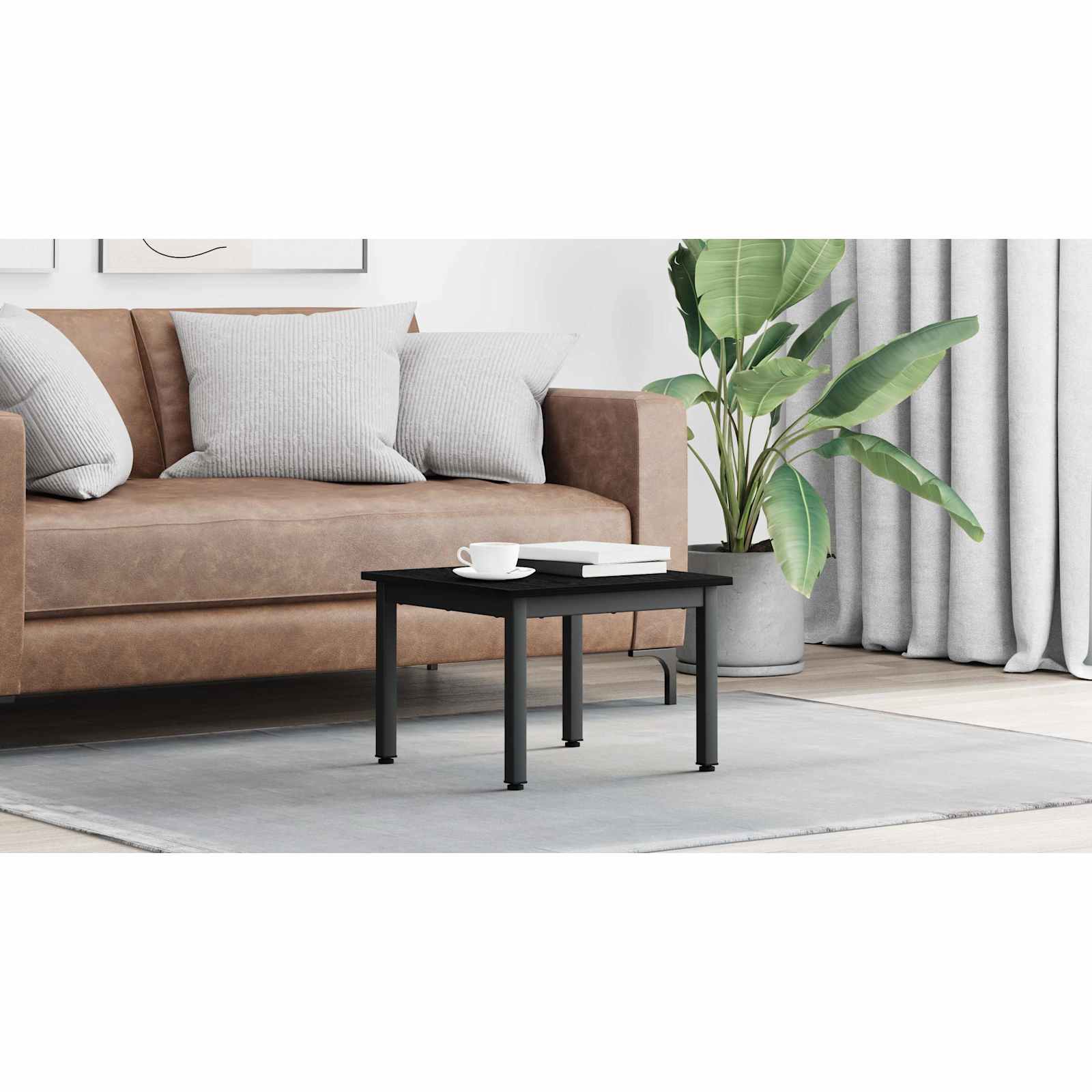 vidaXL Stolik kawowy Czarny Dąb 50 x 50 x 36 cm Drewno inżynieryjne