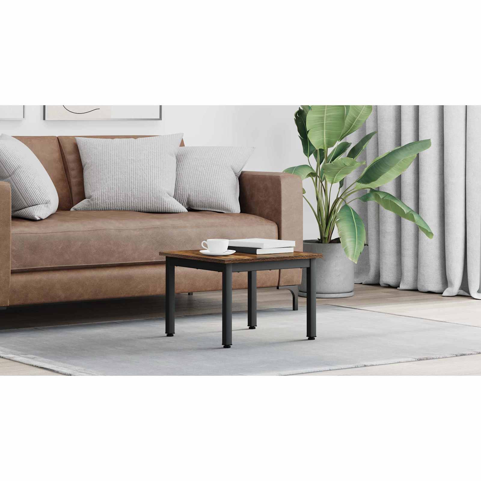 vidaXL Stolik kawowy Dąb dymny 50 x 50 x 36 cm Drewno inżynieryjne