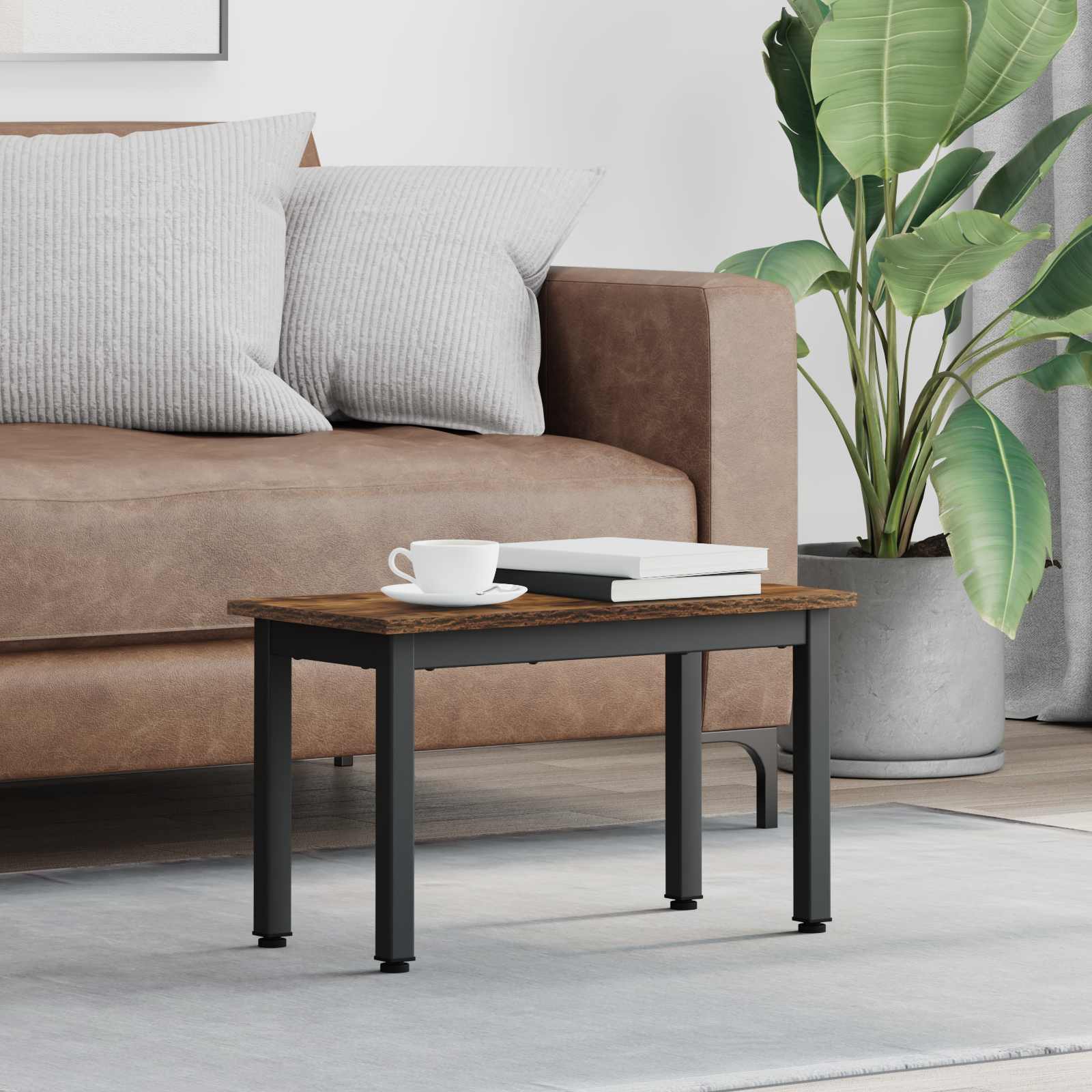 vidaXL Stolik kawowy Dąb dymny 60 x 30 x 36 cm Materiał drewnopochodny