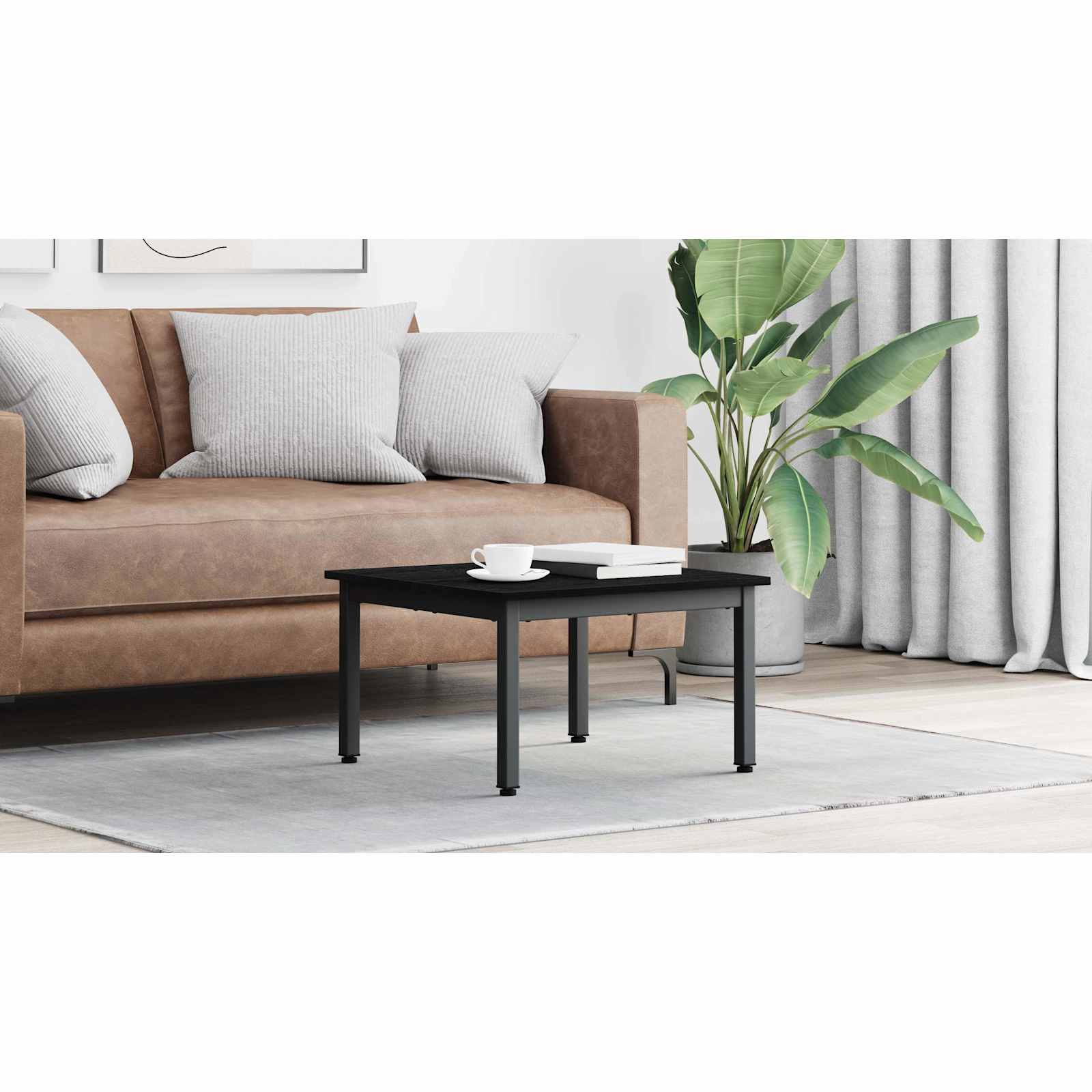 vidaXL Stolik kawowy Czarny Dąb 60 x 60 x 36 cm Drewno inżynieryjne