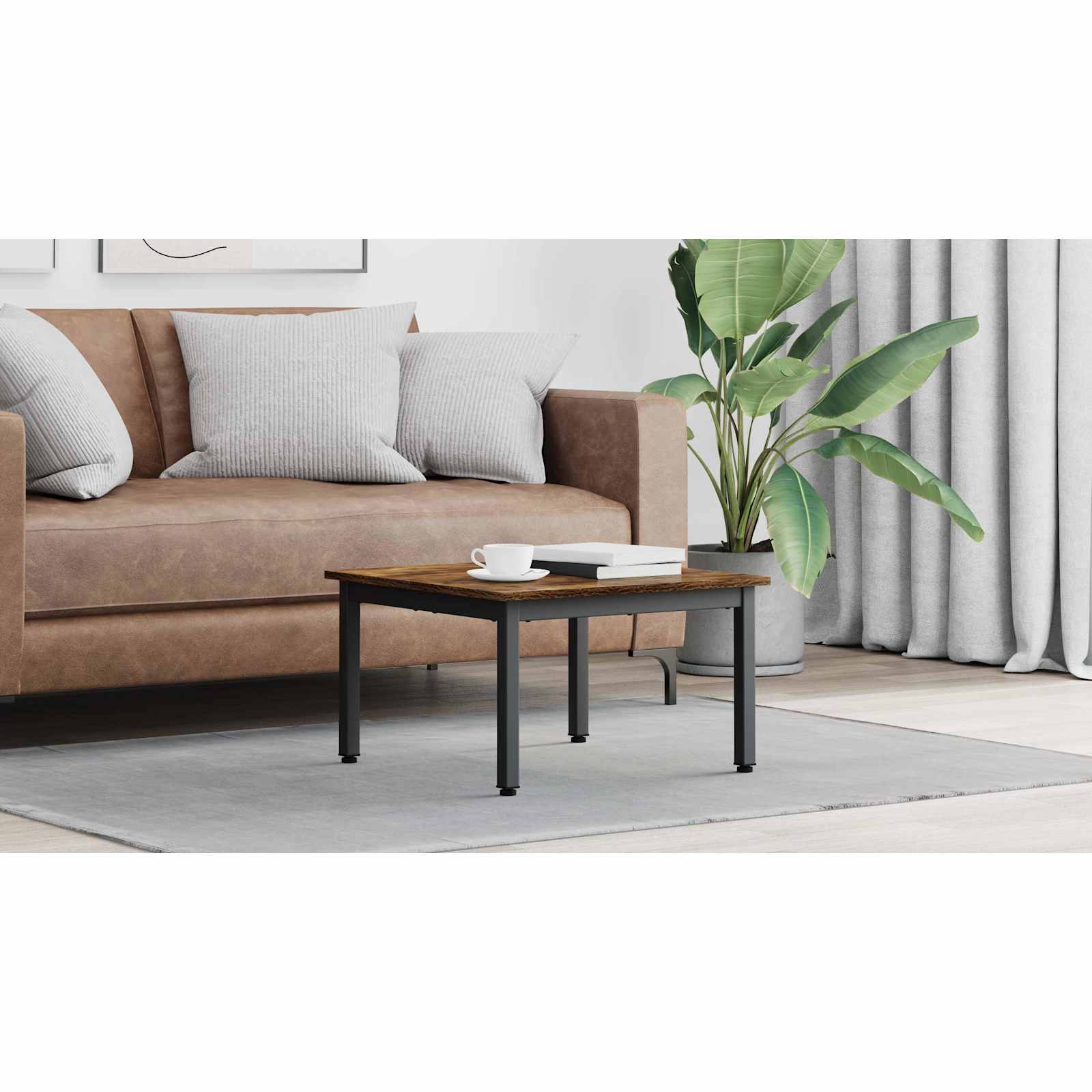 vidaXL Stolik kawowy Dąb dymny 60 x 60 x 36 cm Drewno inżynieryjne