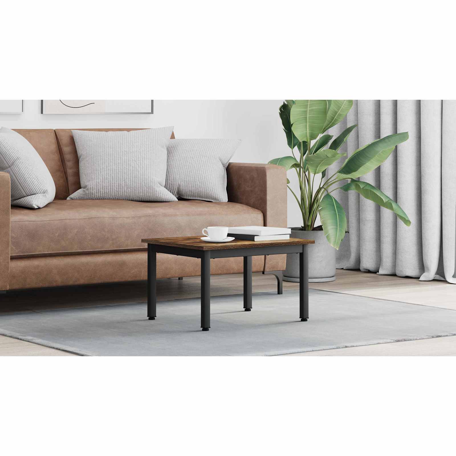 vidaXL Stolik kawowy Dąb dymny 60 x 50 x 36 cm Drewno inżynieryjne
