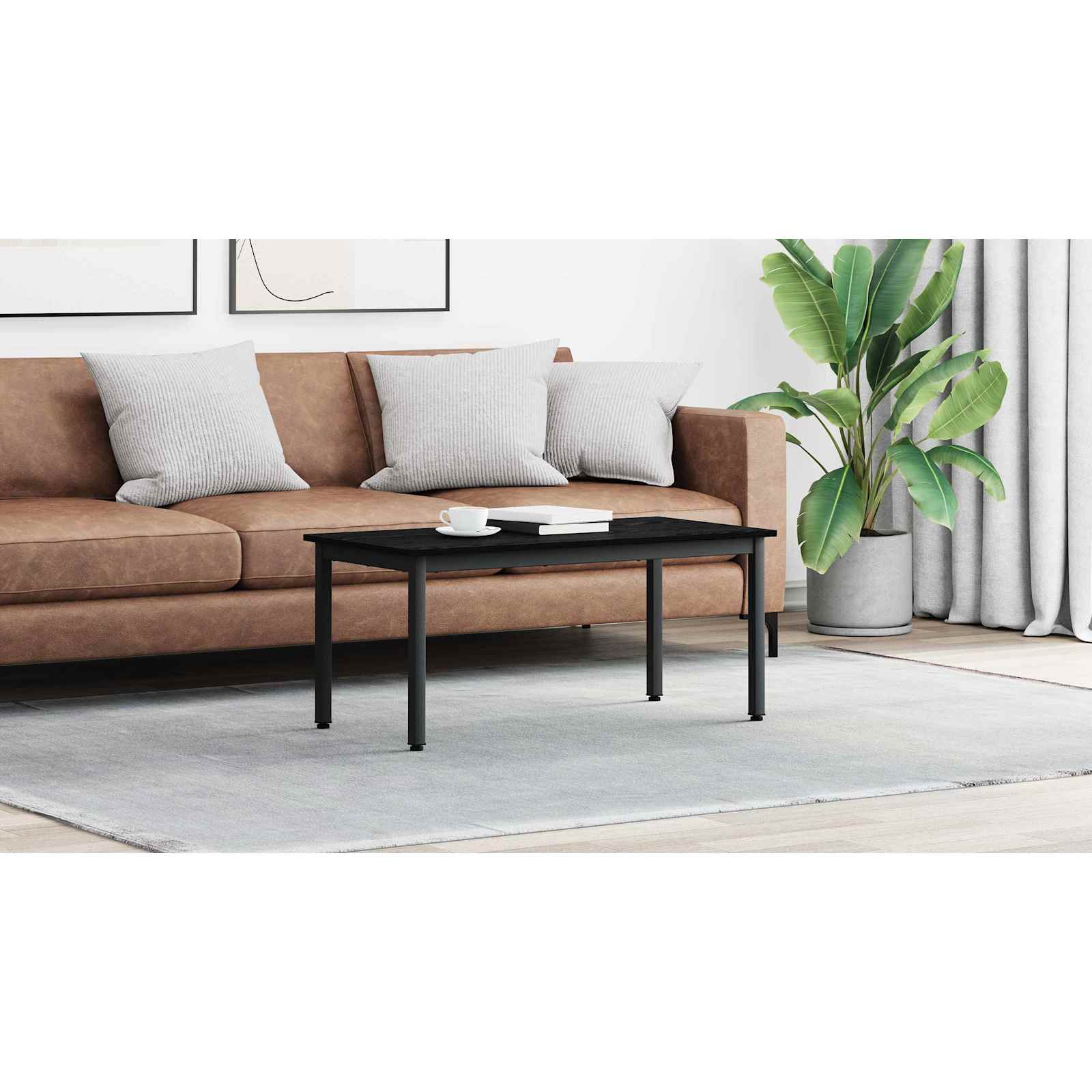 vidaXL Stolik kawowy Czarny Dąb 100 x 50 x 45 cm Drewno inżynieryjne