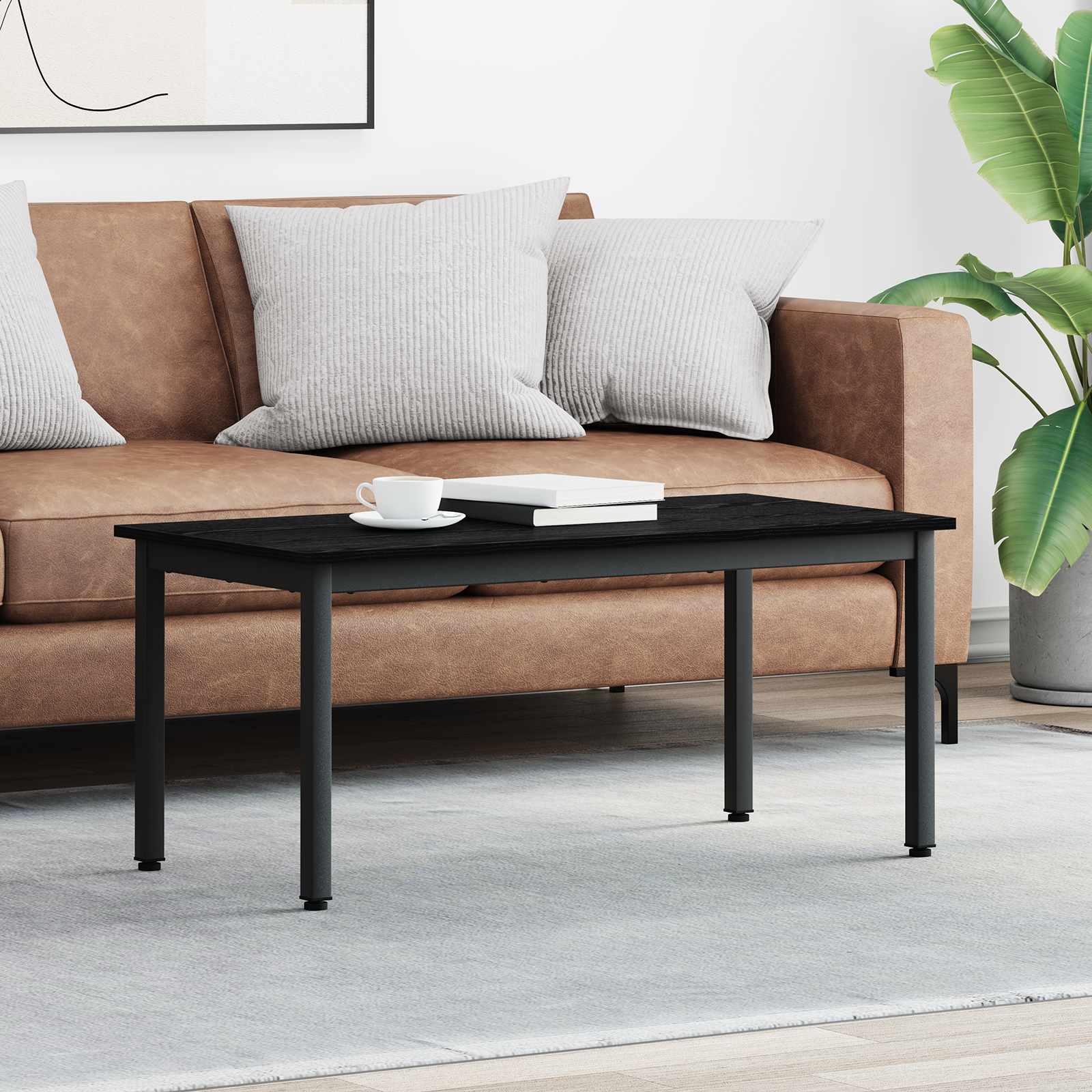 vidaXL Stolik kawowy Czarny Dąb 100 x 50 x 45 cm