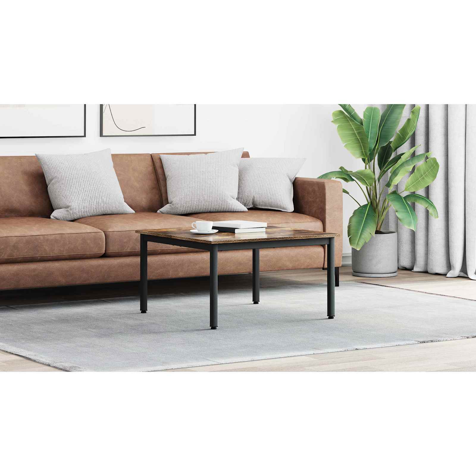 vidaXL Stolik kawowy Dąb dymny 80 x 80 x 45 cm Drewno inżynieryjne