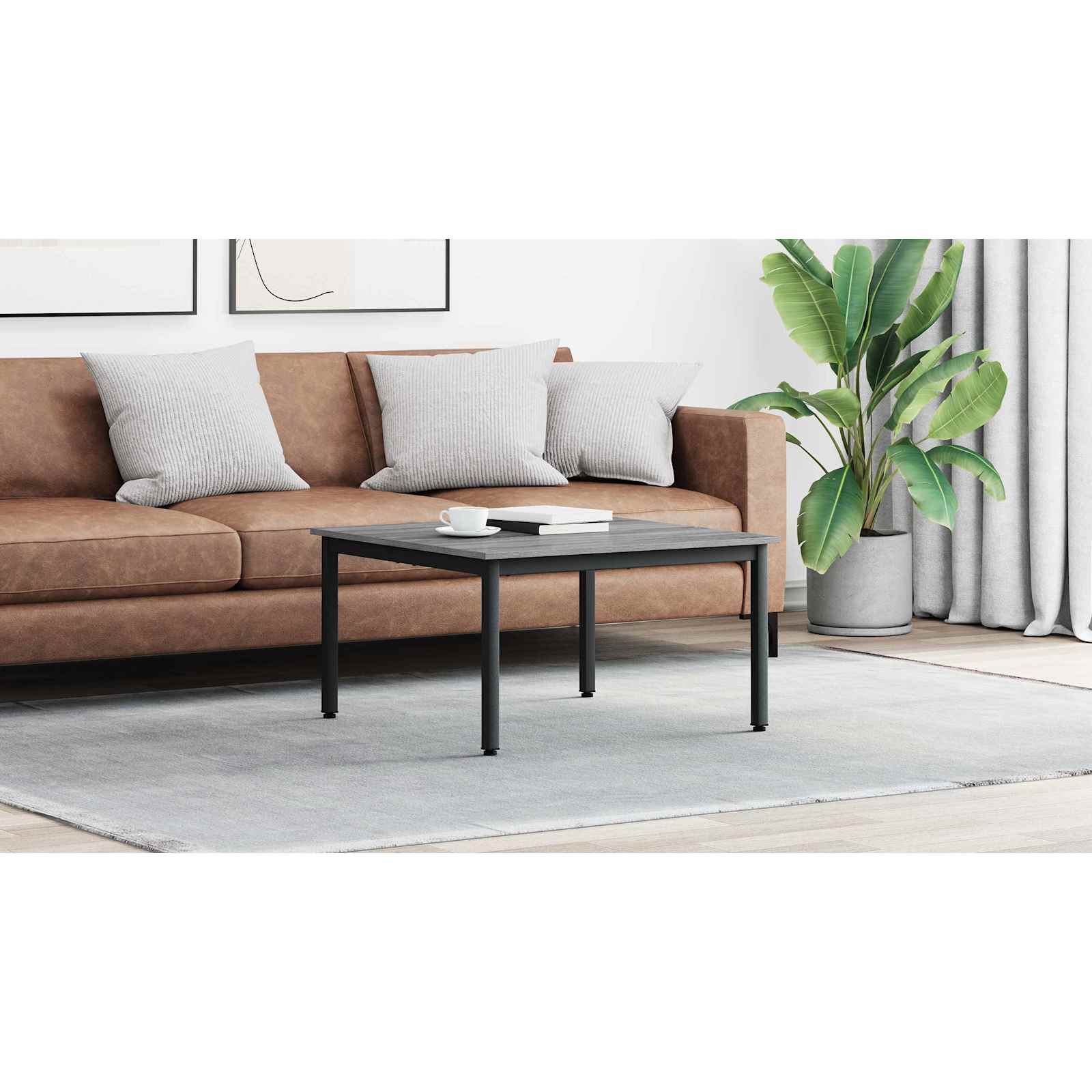 vidaXL Stolik kawowy Szary Sonoma 80 x 80 x 45 cm Drewno inżynieryjne