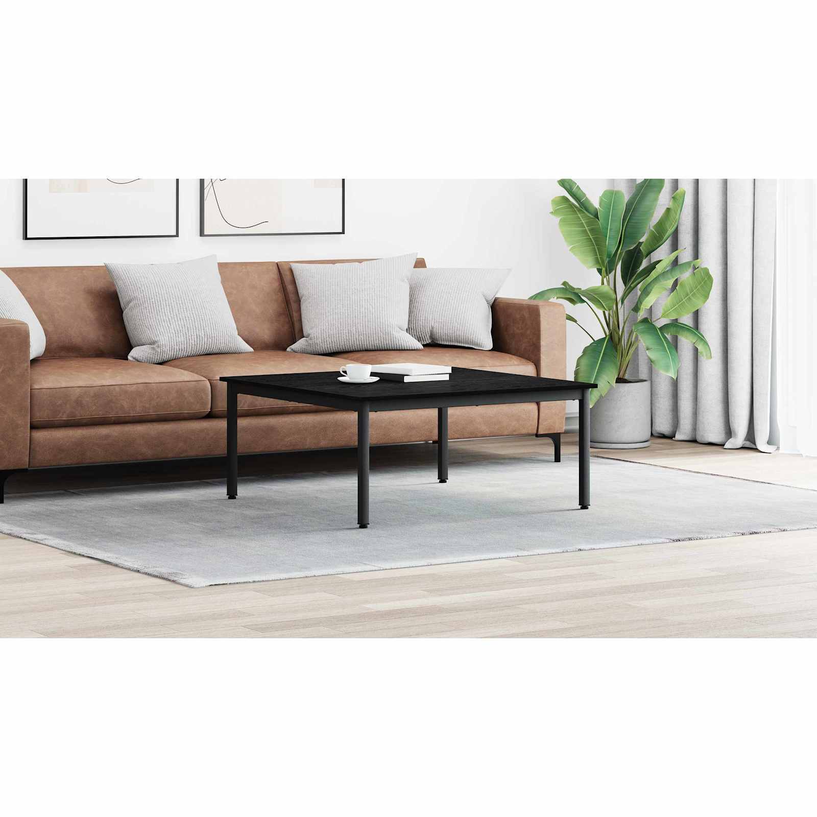 vidaXL Stolik kawowy Czarny Dąb 100 x 100 x 45 cm Drewno inżynieryjne