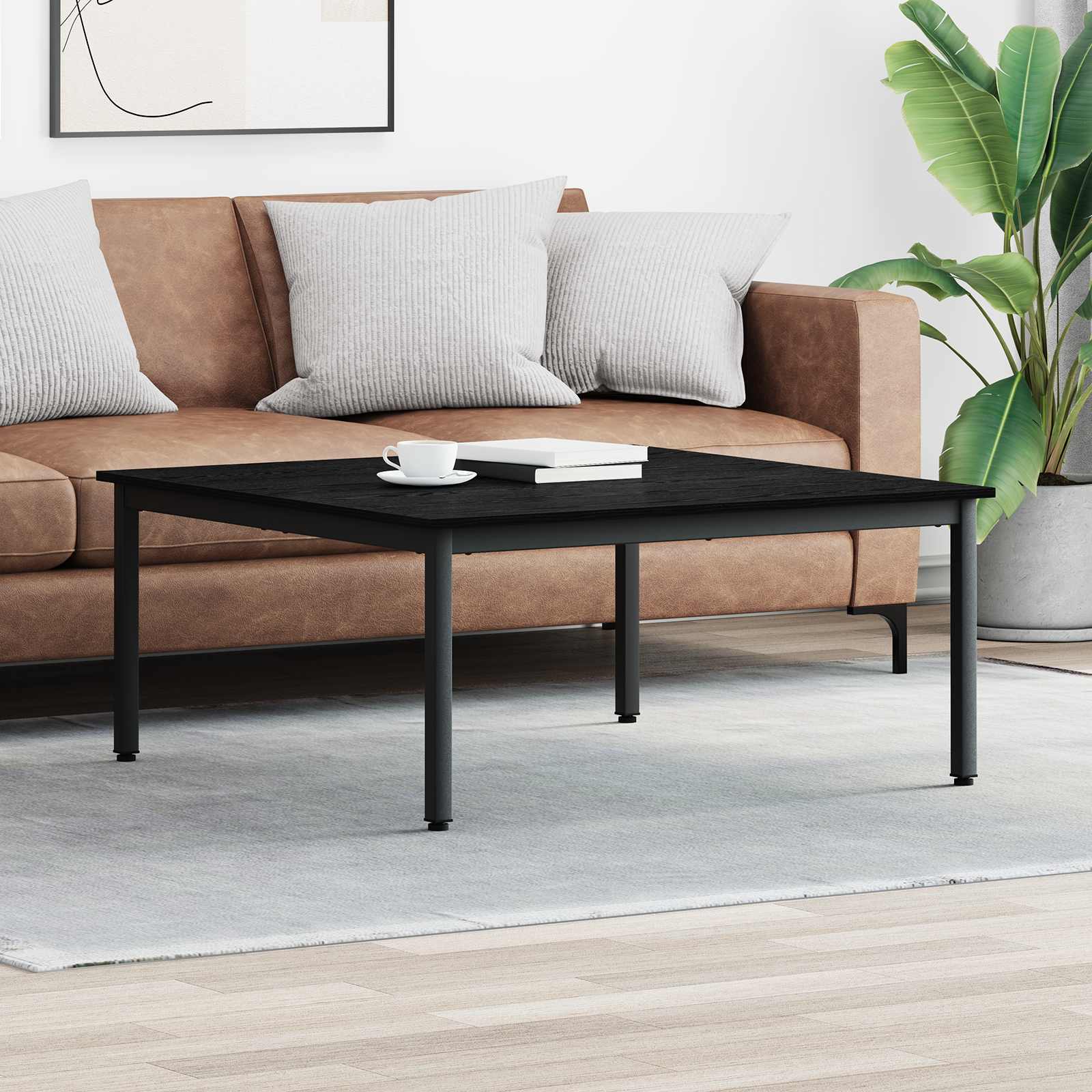 vidaXL Stolik kawowy Czarny Dąb 100 x 100 x 45 cm