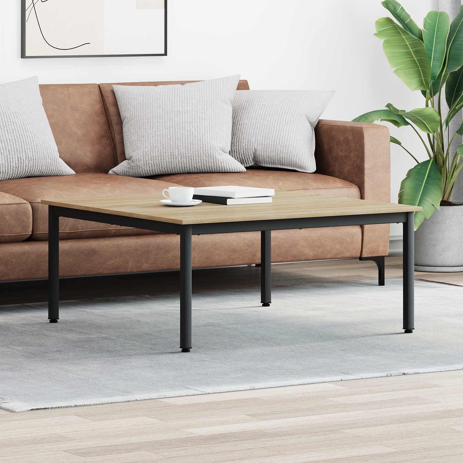 vidaXL Stolik kawowy Sonoma 100 x 100 x 45 cm Materiał drewnopochodny
