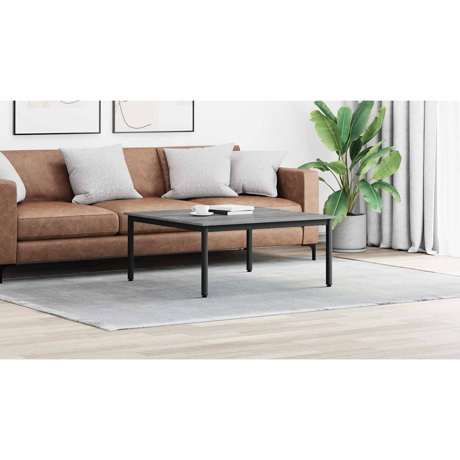 vidaXL Stolik kawowy Szary Sonoma 100 x 100 x 45 cm